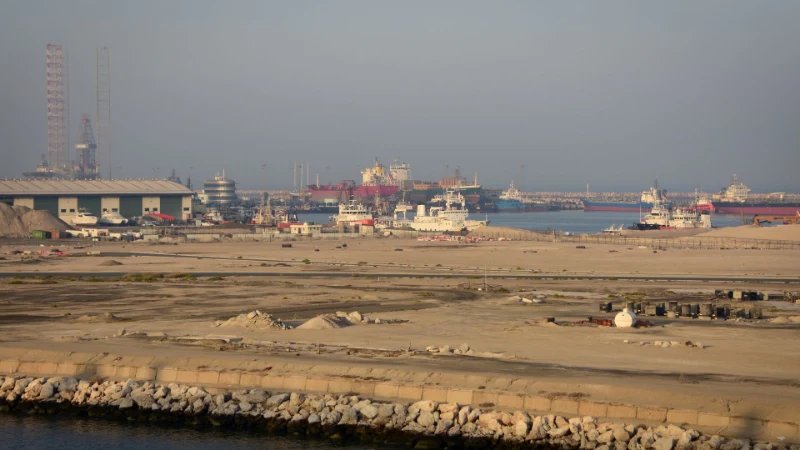 Container terminal representing freight shipping from China to UAE